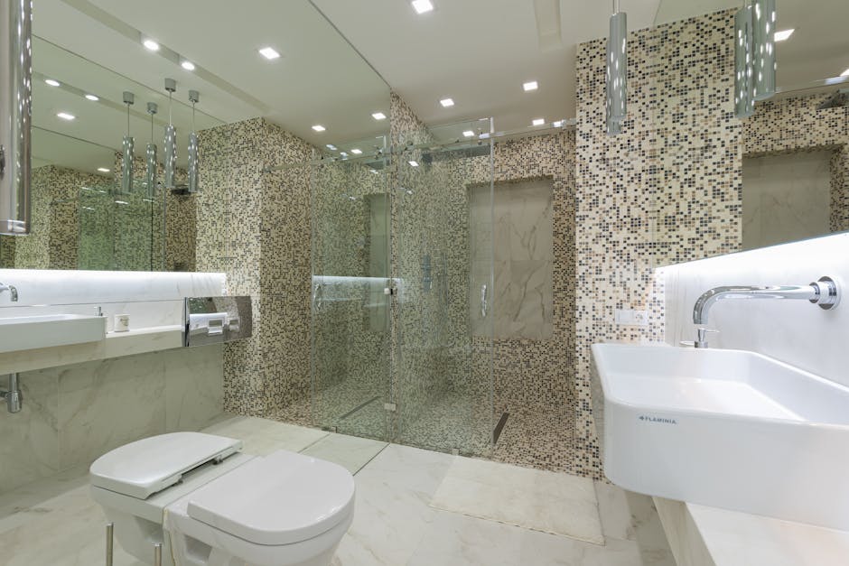 High-quality bathroom tile interior